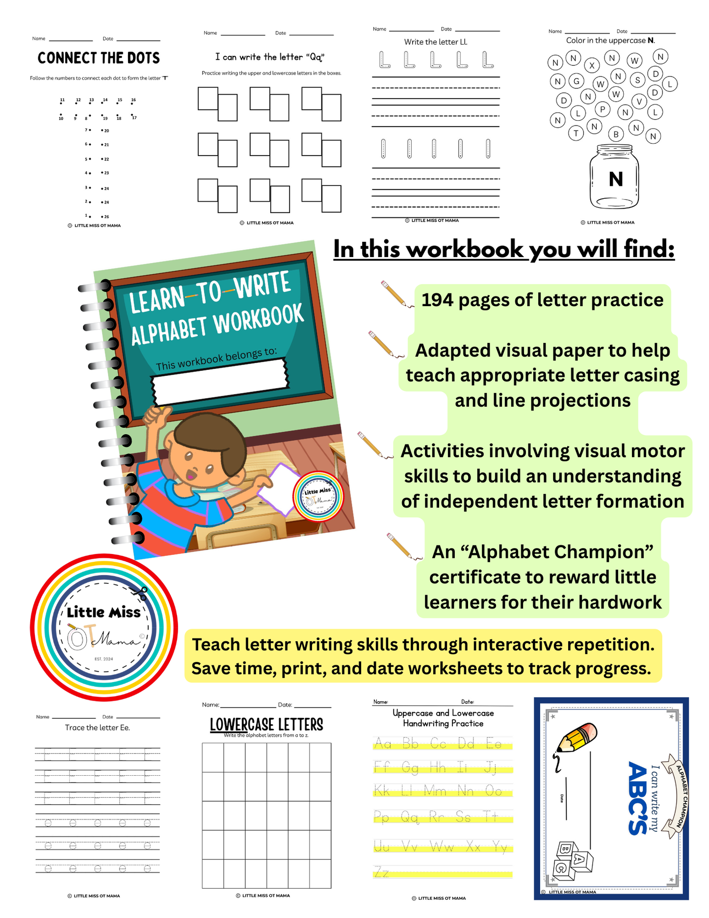 Alphabet Writing Practice Workbook