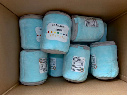 Alphabet Soup Can Plush Set