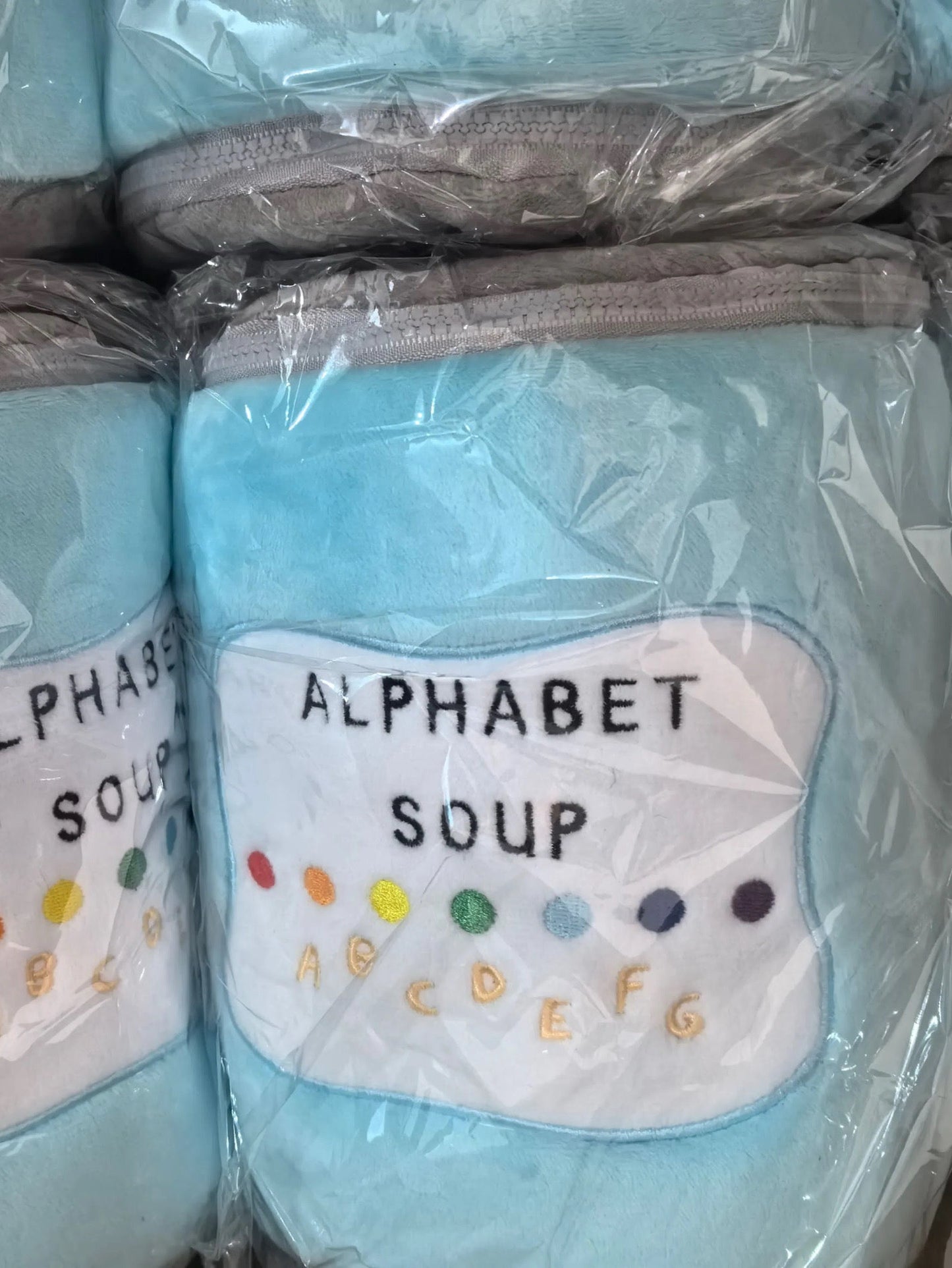 Alphabet Soup Can Plush Set