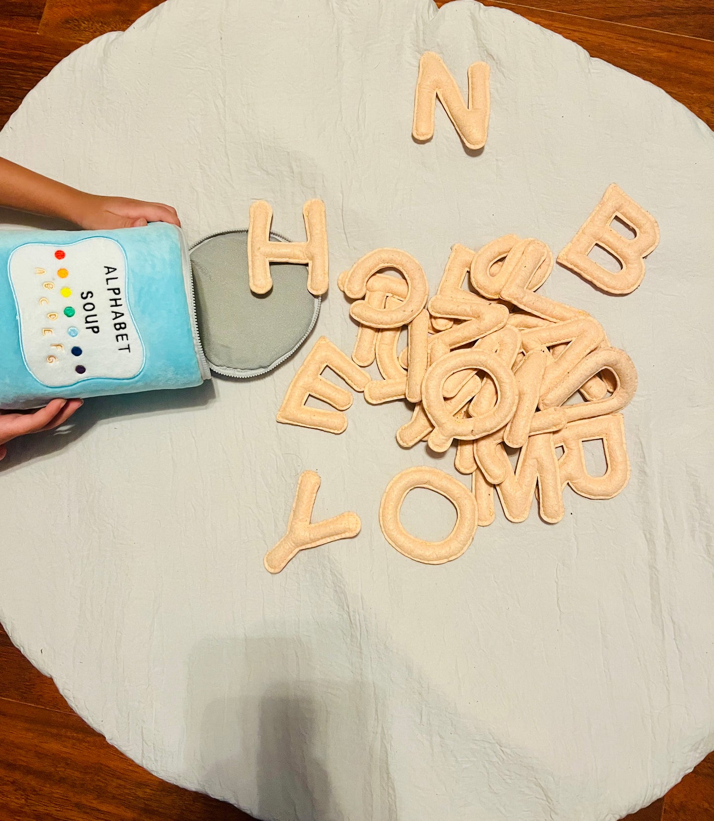 Alphabet Soup Can Plush Set